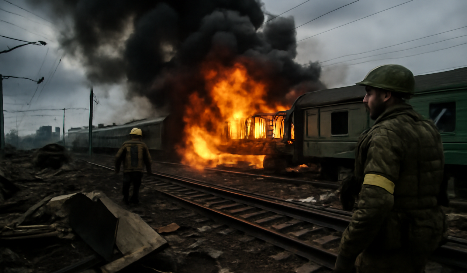 Russian drone strike — Russian Drone Strike on Train Marks Escalation, Says German Minister